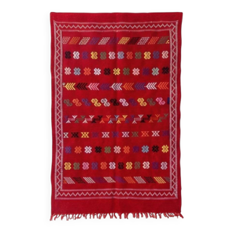 Small ethnic red Berber rug 90x140 cm