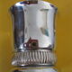 Duo of small silver metal timpani