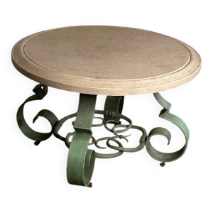 table basse en fer forgé - beige