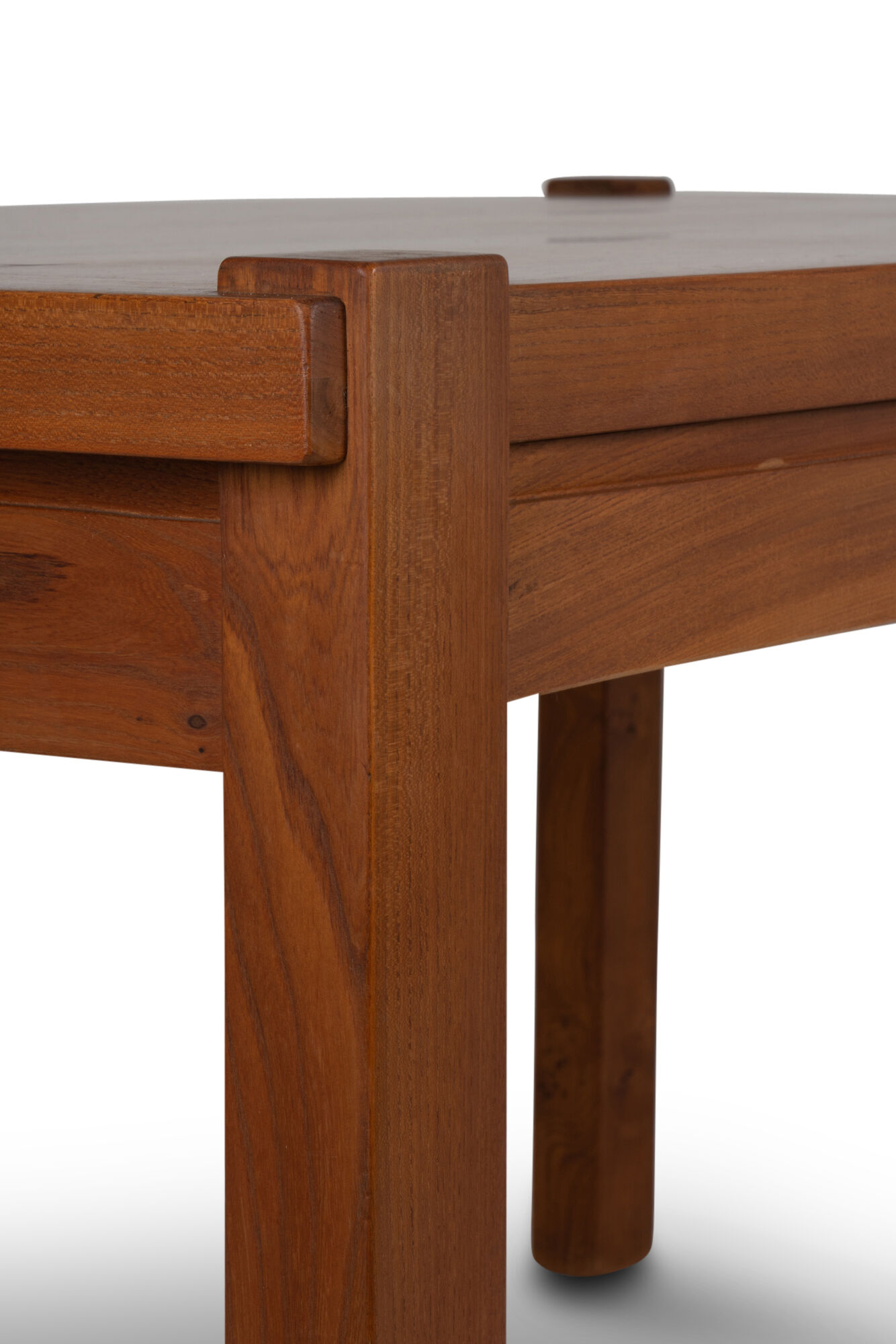 Blond solid elm table, seltz house, 1960s