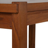 Blond solid elm table, seltz house, 1960s