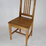 Solid beech chair with Scandinavian bistro wood seat