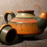 Ceramic teapot kmk manuell west-germany 70s, lima décor
