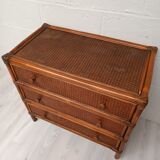 Commode bois et cannage
