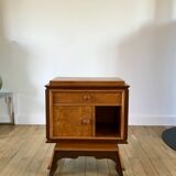 table de chevet en loupe d'orme art déco années 30