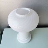 White glass mushroom table lamp