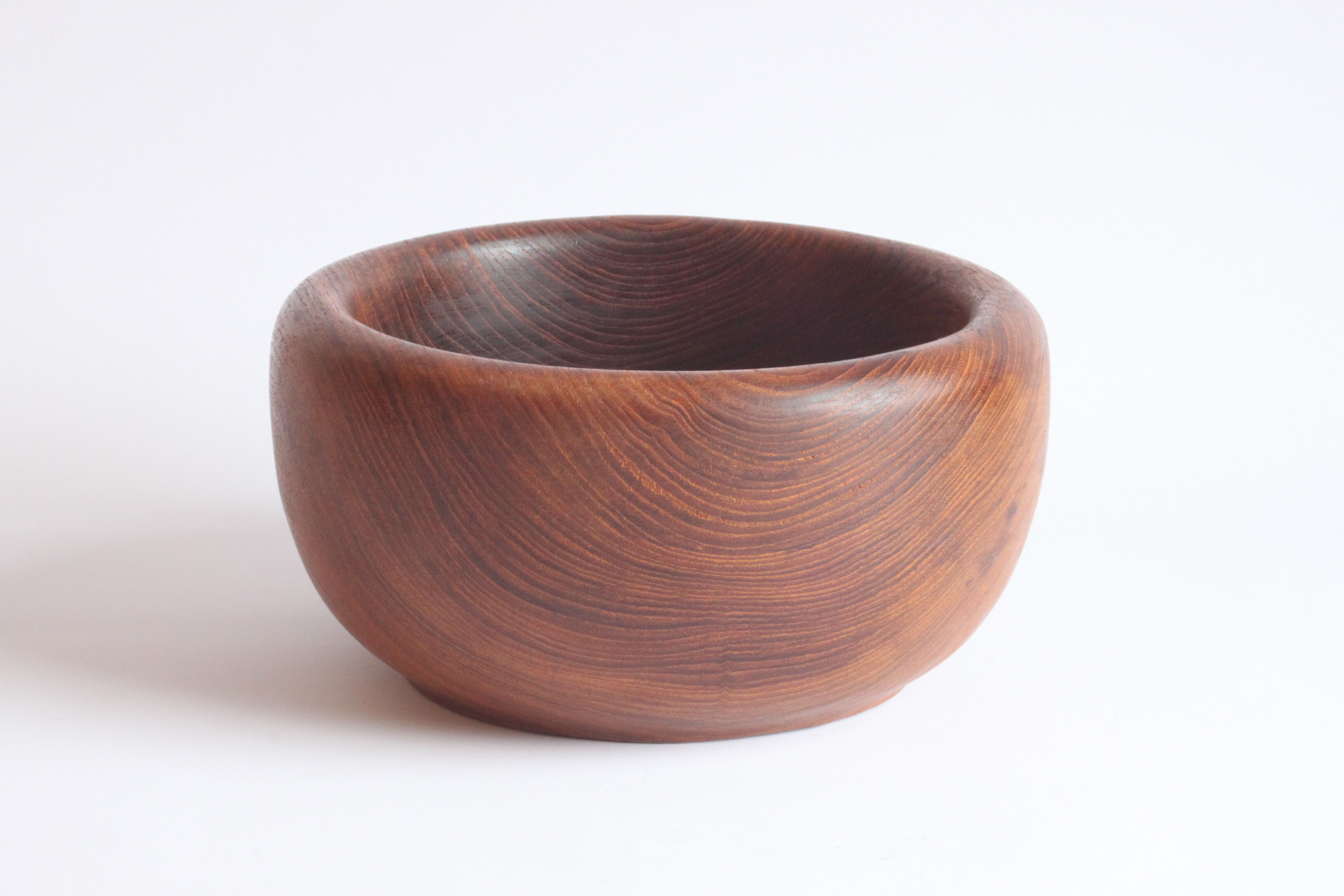 Solid teak wooden bowl and salad spoons, 1960