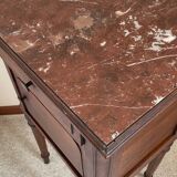 Antique bedside table in wood and marble