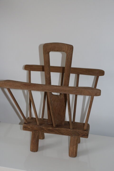 Brutalist magazine holder solid oak A