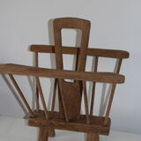 Brutalist magazine holder solid oak A