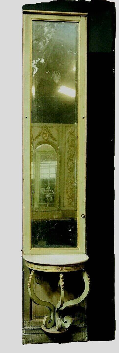 Napoleon III style mirror and woodwork console in 19th century patinated wood