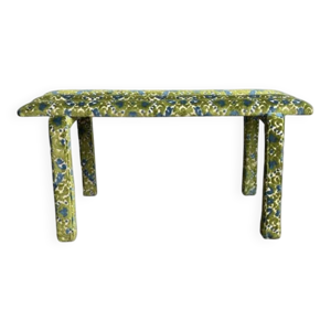 banc en velours fleuri