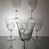 Set of 6 glasses of water / wine 60s