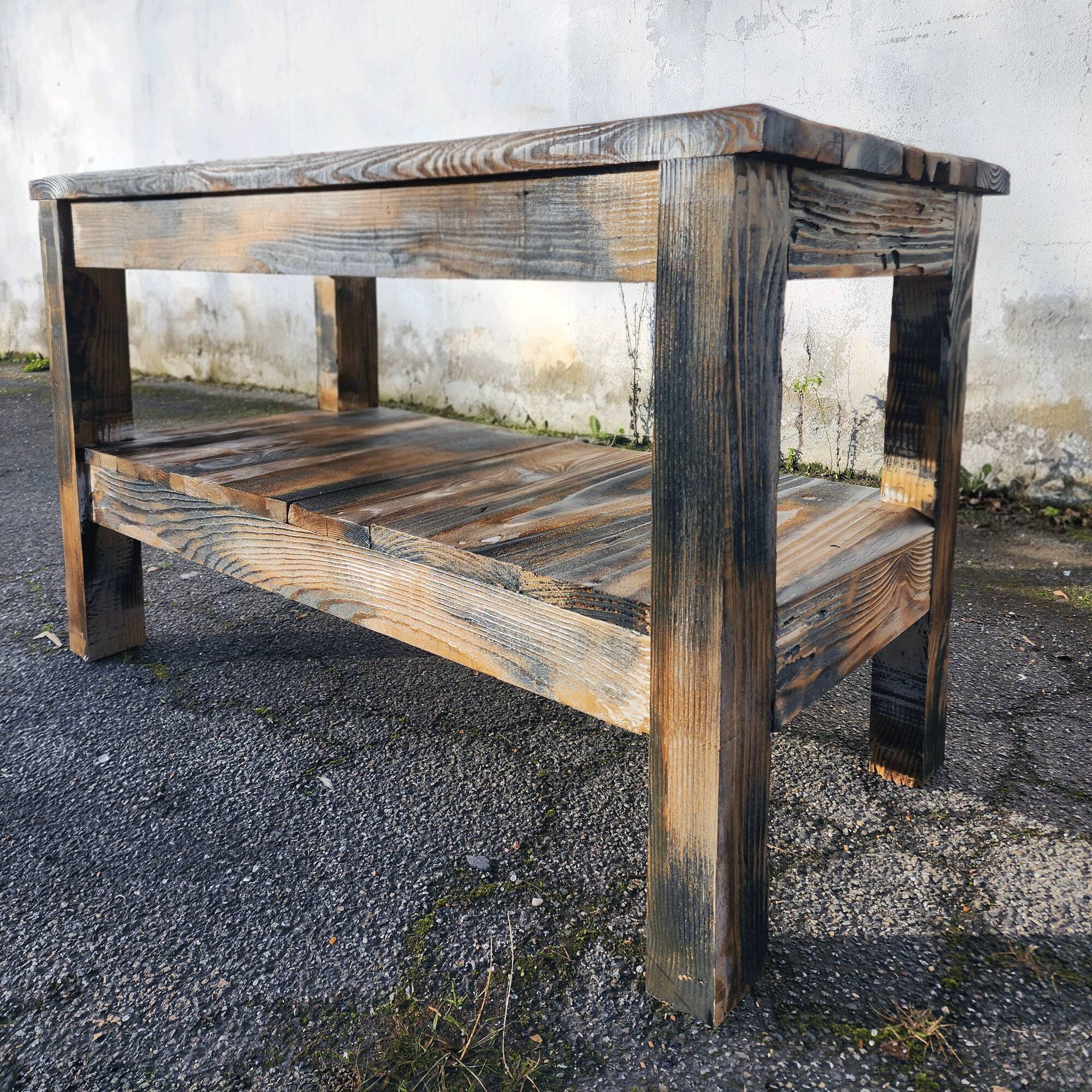 Solid wood farm console