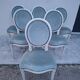 Set of 6 Louis XVI style patinated medallion chairs.