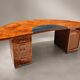 Vintage executive desk in burl wood – 1970s