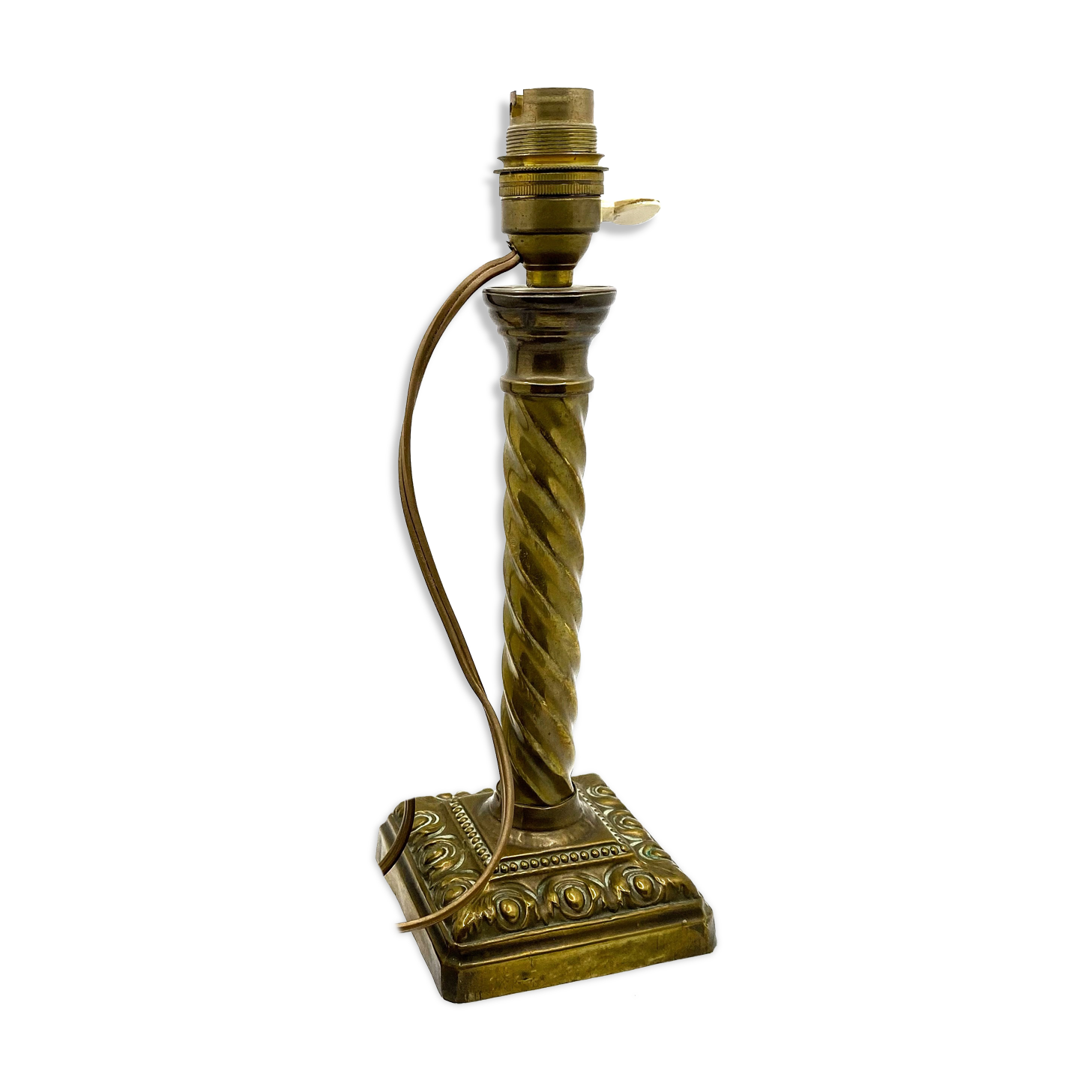 Repelled brass bedside lamp