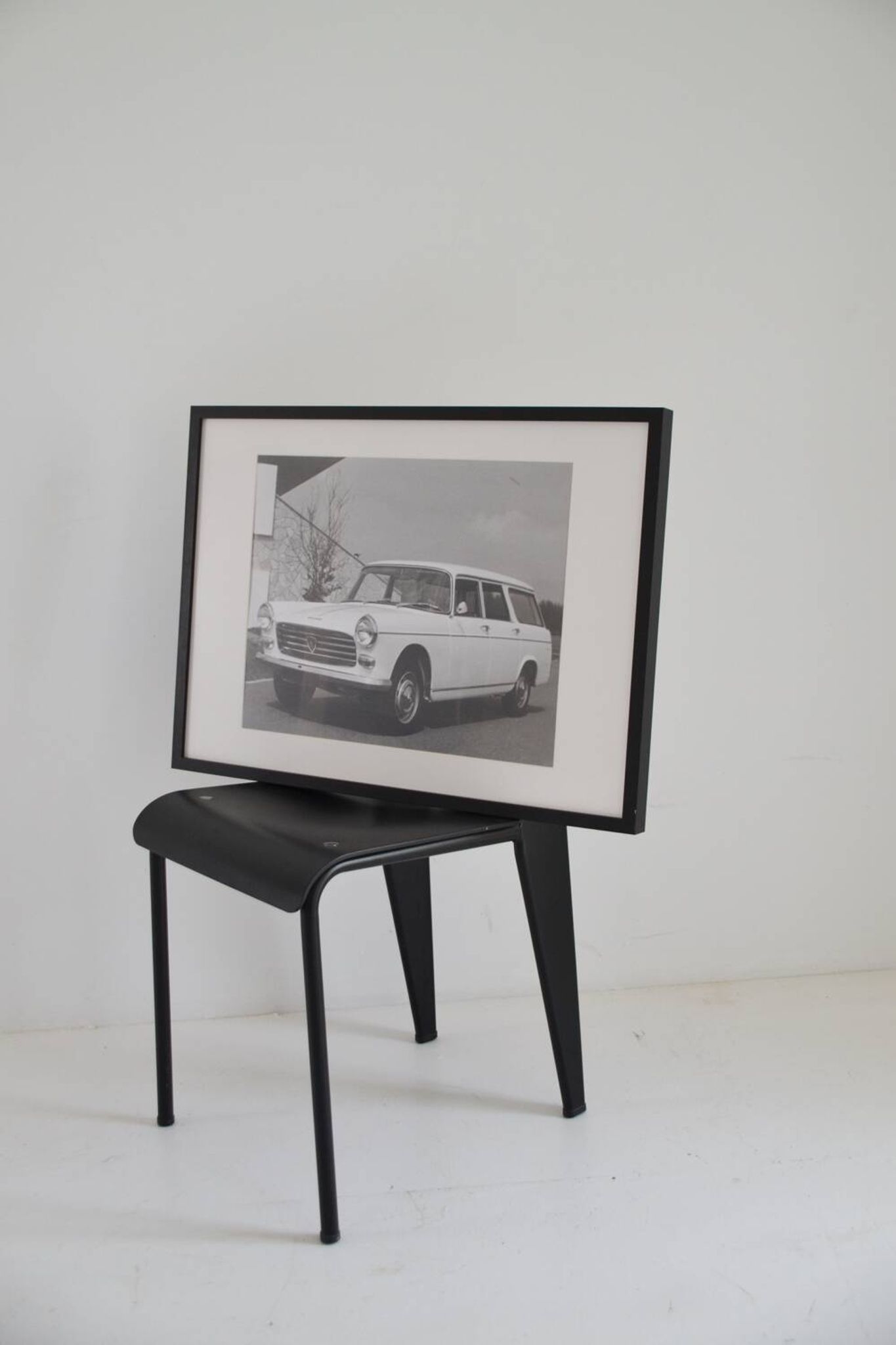 Large framed photograph of a Peugeot 404 estate car