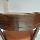 Thonet armchair, swivel, in wood and faux leather.