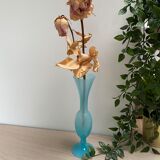 Blue opaline glass soliflore vase