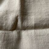 Nappe en toile de chanvre brut 19e brodée XXL