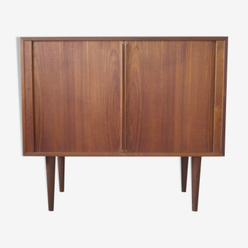 Teak cabinet with tambour doors by Kai Kristiansen For FM Møbler