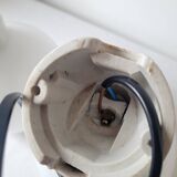 Duo of opaline and porcelain pendant lights