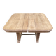 Rectangular Art Deco dining table with a central pedestal, stripped in solid oak.