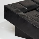 Obliqua two-seater leather sofa, Mario Botta, 1980s