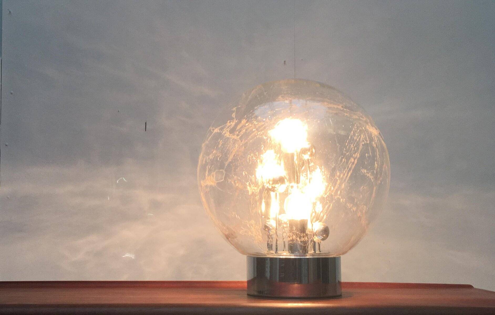 Planet Table Lamp Large Sphere from the German Space Age Mid-Century by Doria Leuchten, 1970s