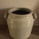 Glazed stoneware pot with two handles