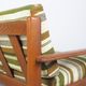 Danish design teak sofa with green striped cushions, 1960's
