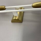 Rare Minimalist 37cm Brass Stilnovo Style Theatre Wall Light Sconce, Italy 1950s