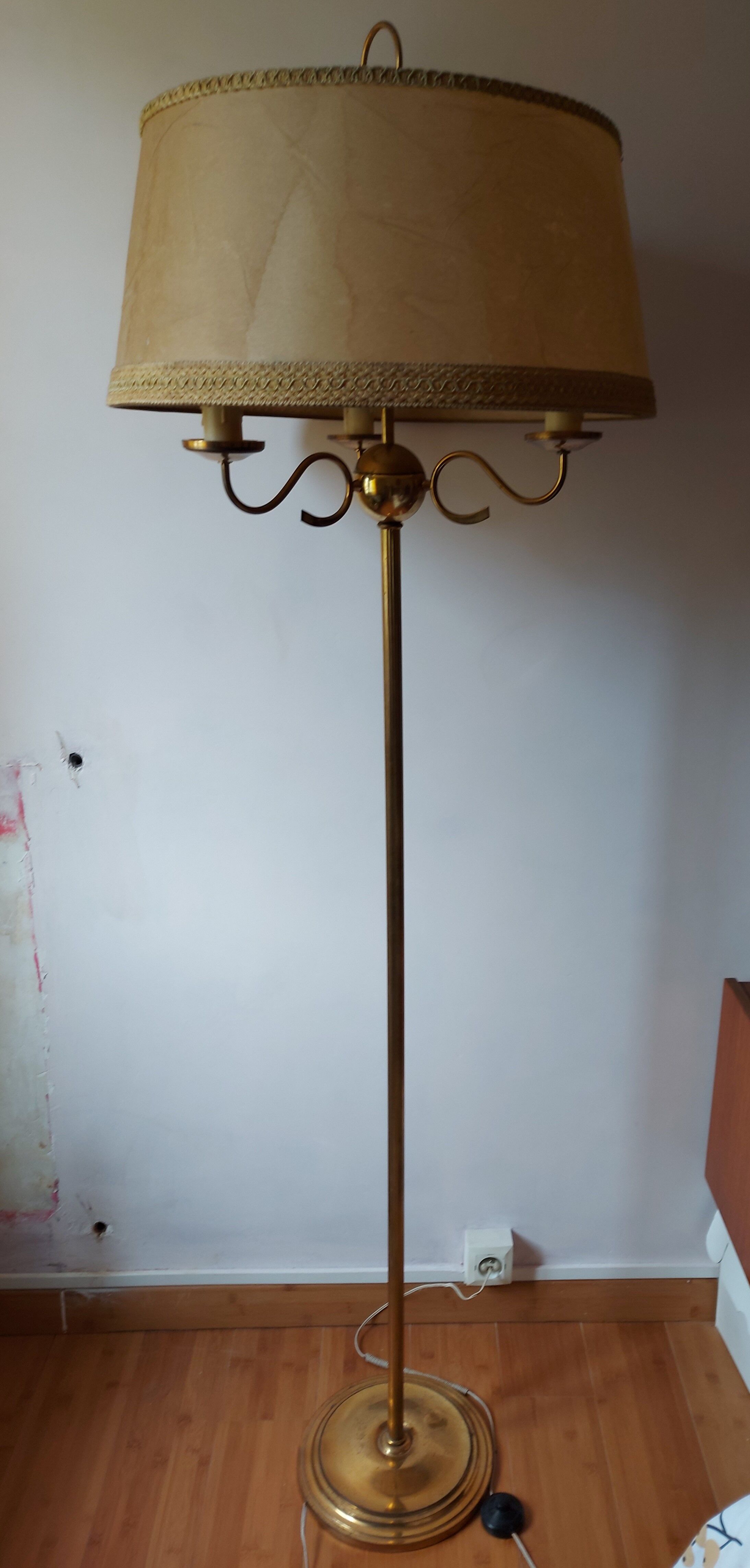 Vintage lamp lamp 3 brass lights
