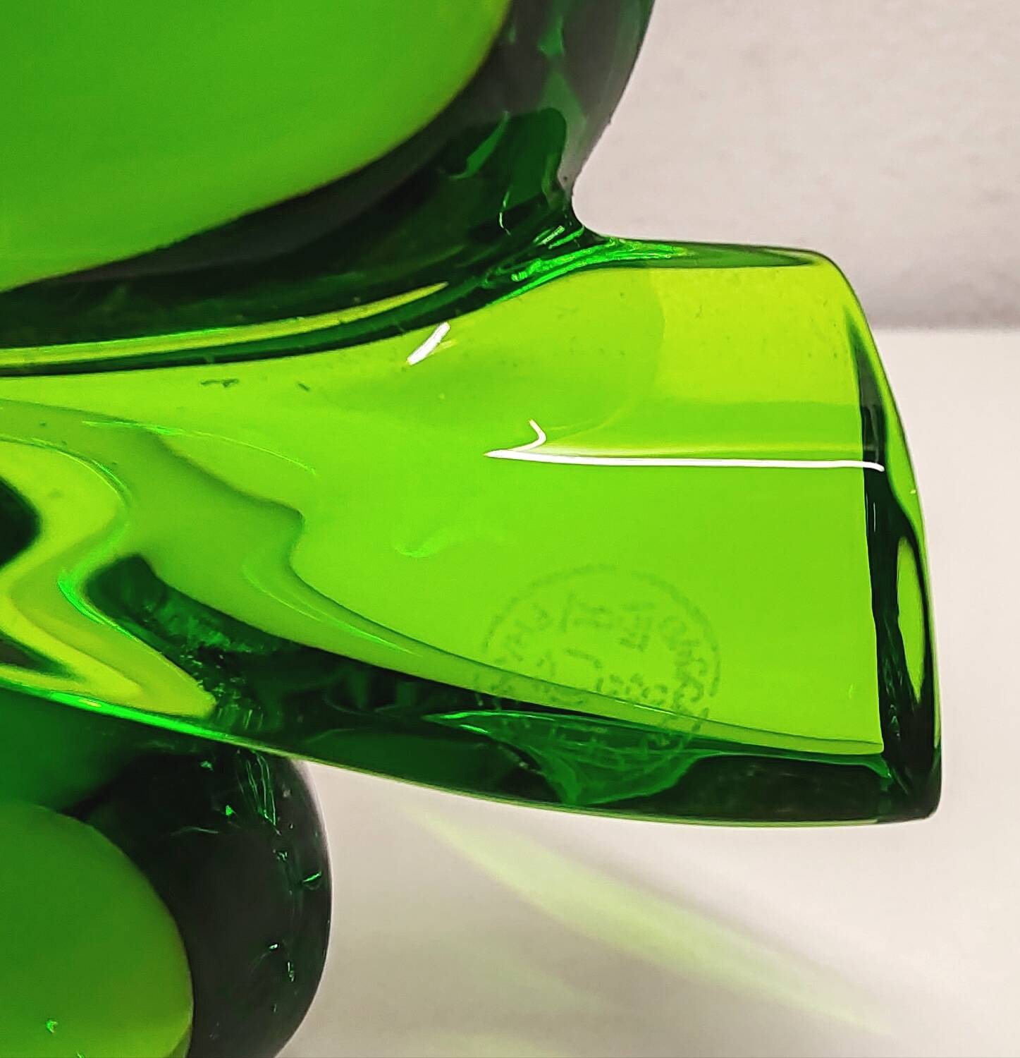 Baccarat green crystal paperweight