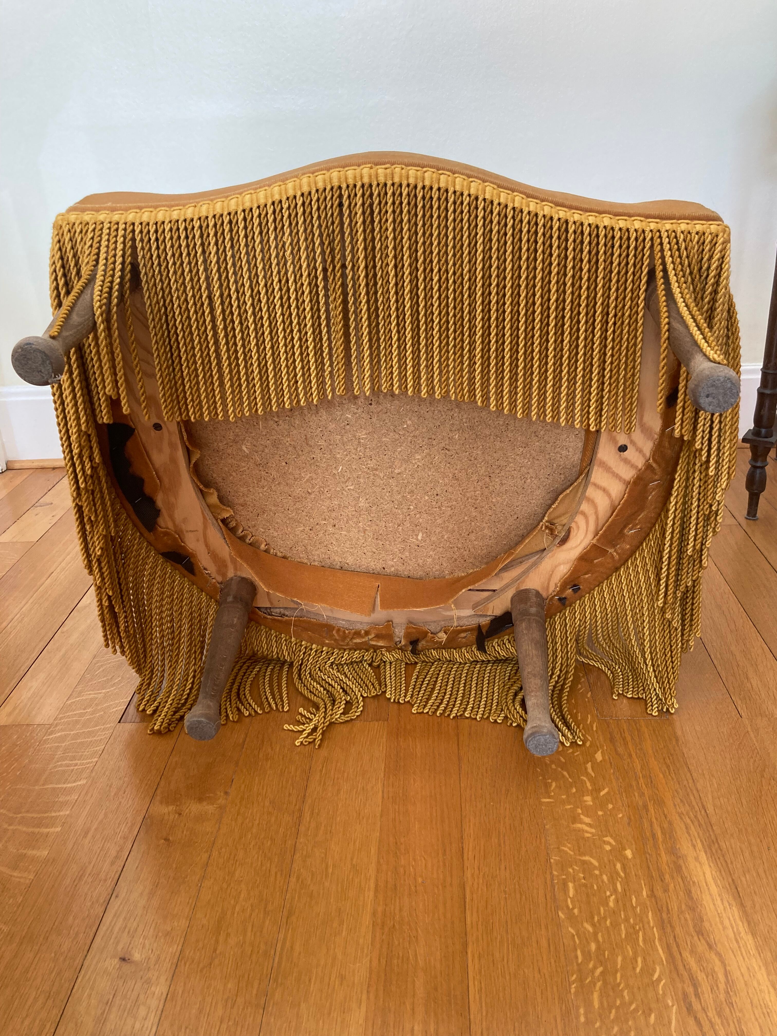 Mustard velvet toad armchair