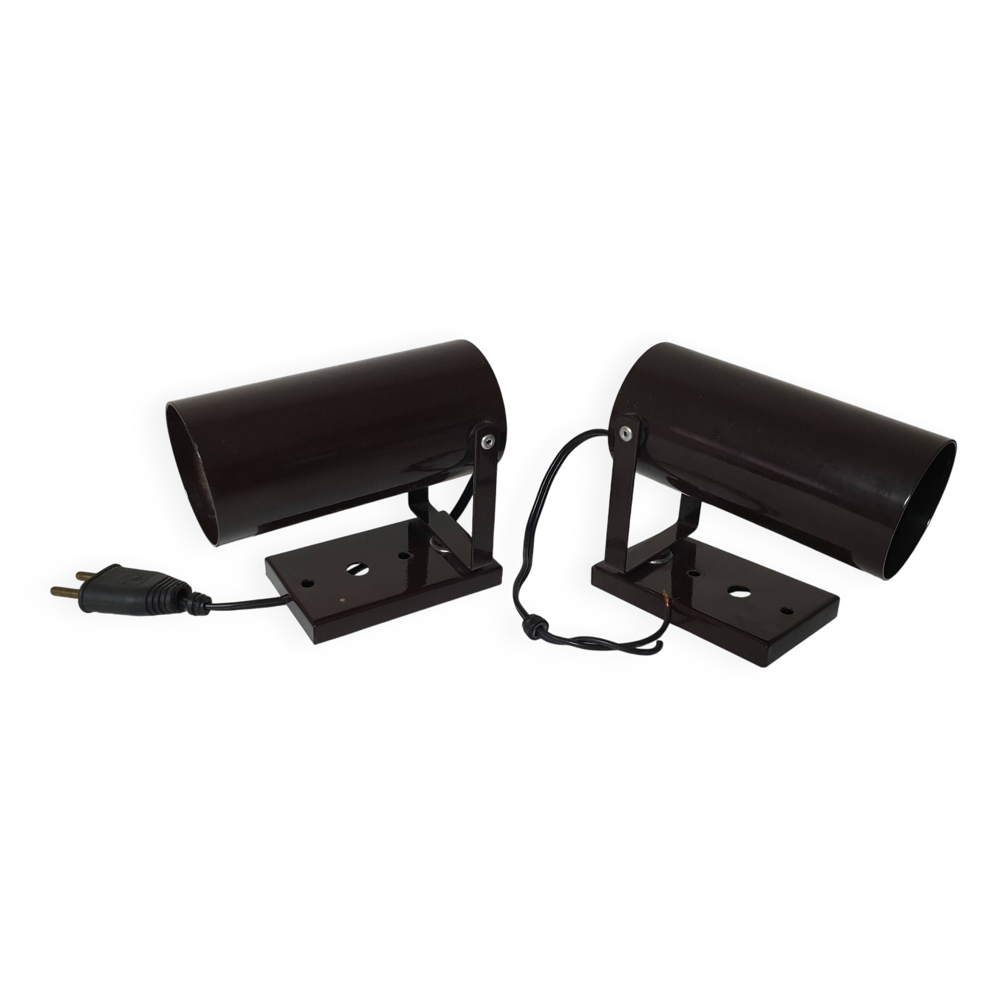 Set of two wall lights (Spots) Brown Brand Lita - Design 60's 70's