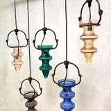 Set of 5 suspensions stalactite in stained glass vintage Nanny Still McKinney