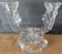 Chic two-armed candlestick chandelier in crystal glass / Excellent condition
