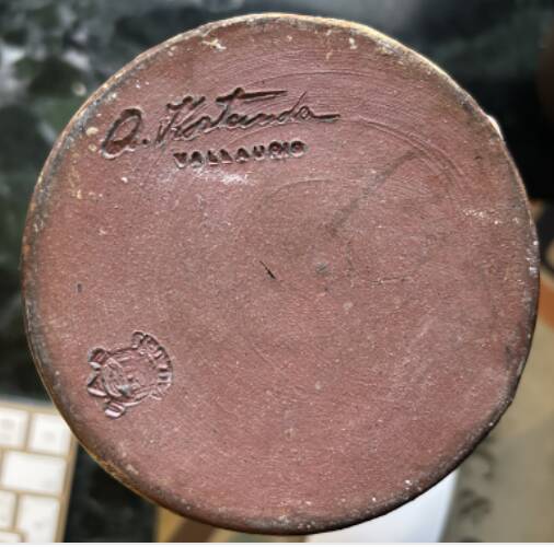 Ceramic candlestick signed A. Kostanda – Vallauris, 1950s