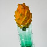 Lot de 4 verres en verre vert 1970