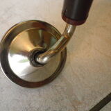 Formica TV cabinet, 2 trays, on atypical curved casters - 1960s