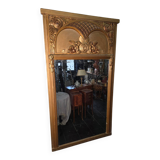 Art Deco gilded trumeau, bevelled mirror