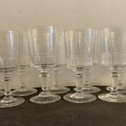 12 antique blown stemmed glasses, Mirabeau model of Baccarat