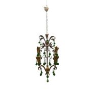 Lustre en verre de Murano Tole vert des années 1960