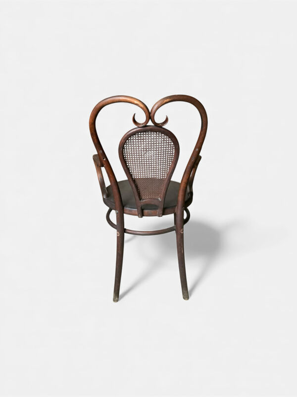 Fauteuil ancien en bois courbé et cannage – Style bistrot