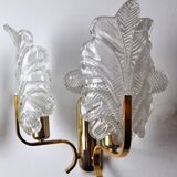 “Leaves” wall lamp by Carl Fagerlund, Murano glass, Germany, 1970