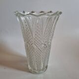 Transparent crystal/glass vase h30 cm