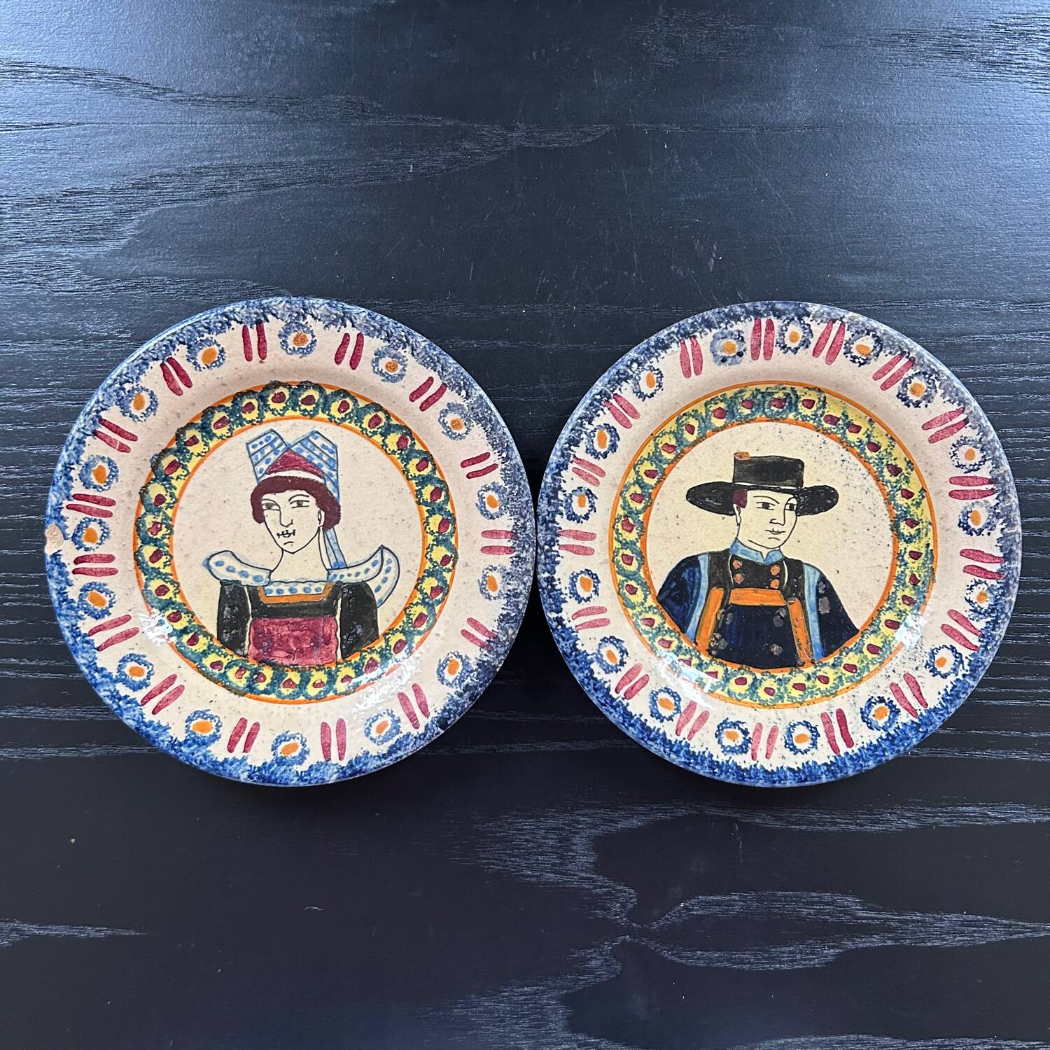 Pair of Henriot Quimper plates