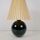 Black Opaline Glass Spherical Table Lamp in the style of Jacques Adnet, 1950s